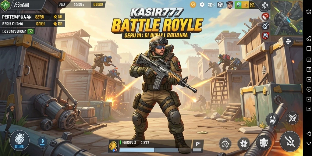 Screenshot KASIR777 menampilkan variasi pertempuran seru dalam Battle Royale.