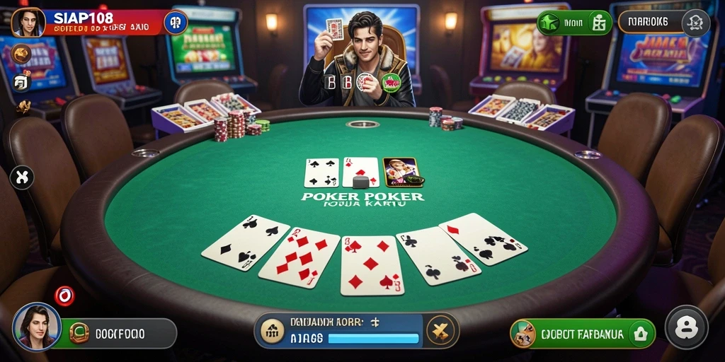 Screenshot SIAP108 menampilkan gameplay poker yang seru dan menarik.